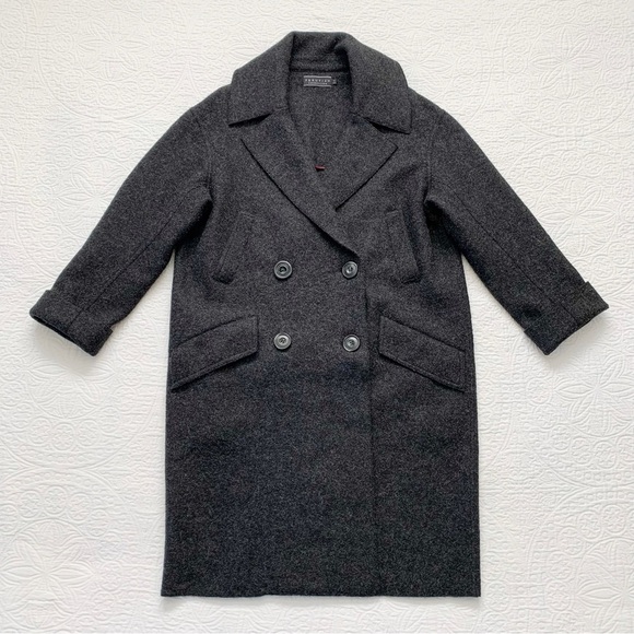 Peruvian Connection Alpaca Wool Double Breasted Overcoat (42" Long),‎ Charcoal - Picture 1 of 7